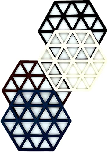MAPPERZ Silicone Trivet Mats Table Mats Heat Resistant Hot Pans Non-Slip Pot Holders Placemat for Bowl Dishes Kitchen Cooking Dining - Pack of 4