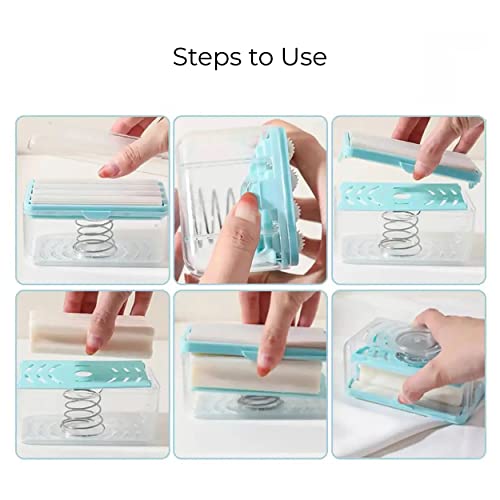 MAPPERZ Soap Dish with Drain Multifunctional Soap Dish Soap Cleaning Storage Foaming Box for Home Bathroom Kitchen Keep Soap Dry& Easy to Clean