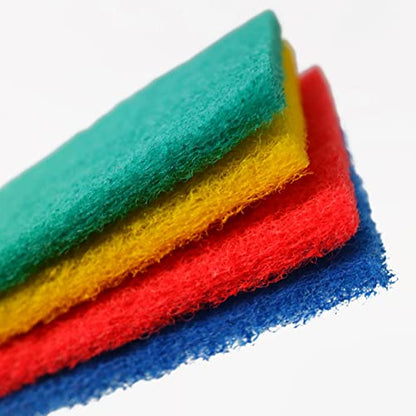 MAPPERZ Multipurpose Scratch Proof Kitchen Utensil Scrubber Pad/Scrubbing Pads for Dishwashing, Bathroom and Toilet Washing, Floor Cleaning - Pack of 4 (Multicolor)