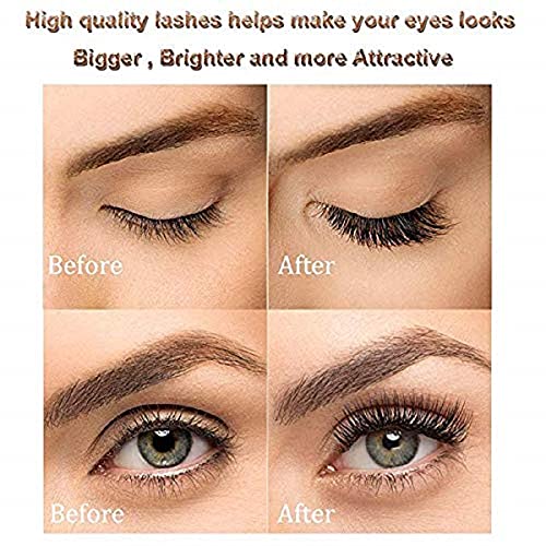 MAPPERZ Reusable False Fake Eyelashes With Glue - Pair of 6