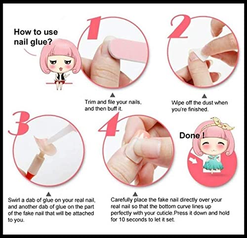 MAPPERZ 100 Fake False White Artificial Fingernail Nails Acrylic Tips Manicure Full Cover Nail Decorations for Women Girls, With Big Nail Glue For Acrylic Nails, Combo Of 100 Pc Nails & Nail Glue