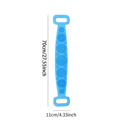 Mapperz Silicon Double Side Shower Exfoliating Belt Removes Bath Towel, Rub Back Mud Silica Gel Bath Towel Shower Strap Deep Clean & Massage (multi colour)