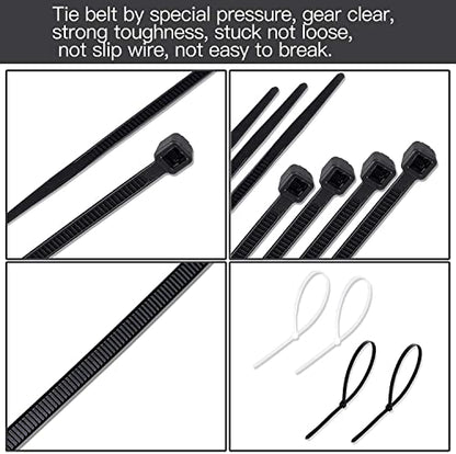 MAPPERZ Heavy Duty Cable Zip Ties Adjustable Durable Self locking Nylon Cable Straps/Nylon Standard Cable Tie Assortment Cord Management for Home, Office, Gardening 4 inch 100 Pieces