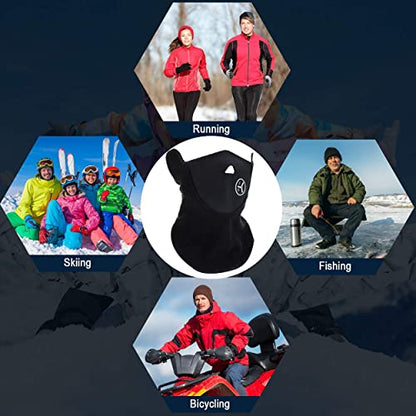 MAPPERZ Headwear Windproof Winter Face Mask, Ski Snowboarding Motorcycling Comfortable Neck Gaiter, Cold Weather Half Balaclava, Outdoor Sport Highly Breathable Tactical Neck Warmer, Unisex, Pack of 1