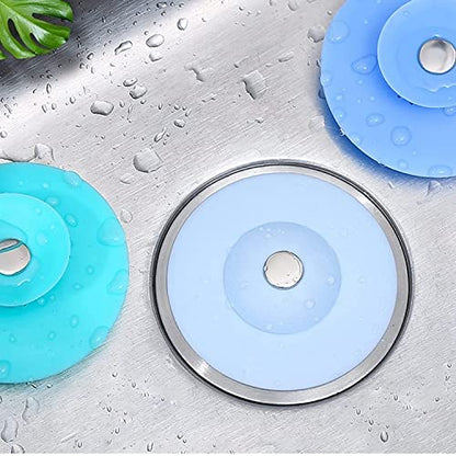 MAPPERZ Silicone Stopper and Filter Drain Pack of 2 Stopper/Strainer/Hair Catcher for Bathroom/Wash Basin/Kitchen Sink/Bathtub Sealer Cover