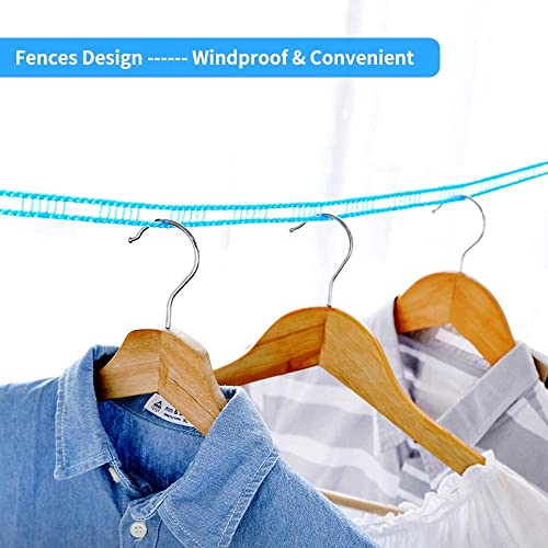 MAPPERZ Windproof Anti-Slip Clothes Washing Line Drying Nylon Rope with Hooks/Nylon Clothesline Rope - 5 Meter (Multicolor
