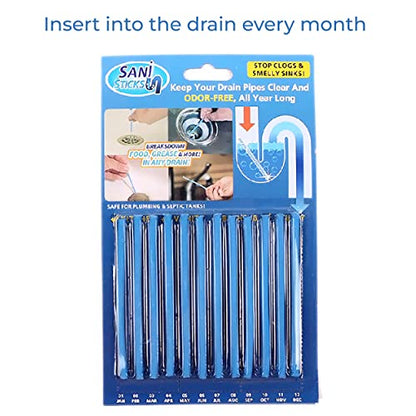 MAPPERZ Drain Cleaner, Sink Freshener, Deodorizer Disposal Sticks for Odor Clogs Remover