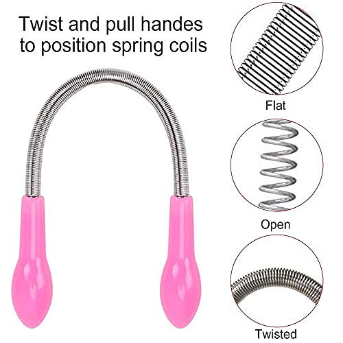 MAPPERZ Women's Face Hair Removal Spring Epilator Face Threading Natural Beauty Tool Stick/Upper Lip Cheek Chin Moustache Sideburns Neck Beauty Tool (Pack 2)
