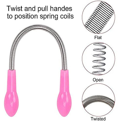 MAPPERZ Women's Face Hair Removal Spring Epilator Face Threading Natural Beauty Tool Stick/Upper Lip Cheek Chin Moustache Sideburns Neck Beauty Tool (Pack 2)