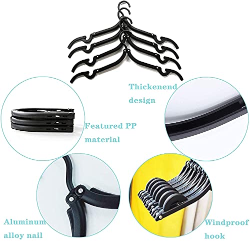 MAPPERZ Space Saving Foldable Clothes Hanger/ Clothing Drying Hanger with Anti-Slip Groove for Home Travel Outdoor Camping Hiking