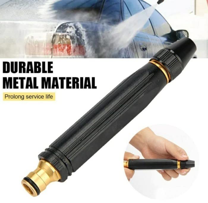 MAPPERZ Copper High Pressure Water Spray Gun, Adjustable Water Pressure Booster Jet Spray Gun, High Pressure, for Bike, Car, Pets, Garden, Floor - Window Cleaning Hose Pipe Spray Water Gun, Pack 1