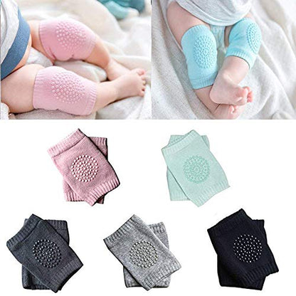 MAPPERZ 2 Pair Baby Knee and Elbow pad Baby Crawling Elbow pad Baby Leg Warmer Baby Kneecap (Multi Color) (2 Pair)