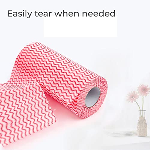 MAPPERZ Reusable Cleaning Wipe, Household &Kitchen Towels,Disposable Cleaning Cloth, Dish Cloth Dish Towels Dish Rags Reusable Kitchen Paper Towels, Wash Towels, 2 Rolls of 50 Sheets In Each