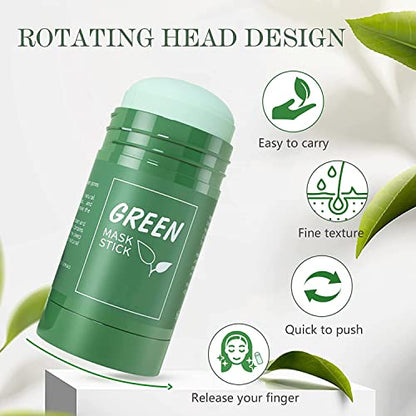 MAPPERZ Green Tea Mask Stick for Face, Blackhead Remover with Green Tea Extract, Green Mask Stick for Face Moisturizing, Dry Skin Face Moisturizer, Pack Of 1