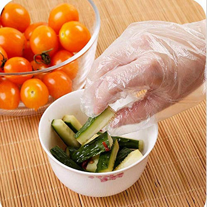 MAPPERZ Disposable Transparent Hand Gloves Free Size Pack of 100 (Pair 50)