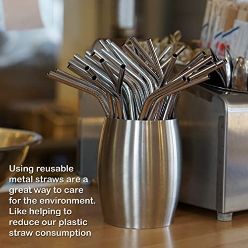 Mapperz Stainless Steel Straws for Drinking with Brushes / Reusable Stainless Steel Straw with Cleaning Brush- Long Metal Straws For Drinking, Set Of 10 (4- Bend Pipe , 4- Long Straw, 2-cleaning Brush), Silver