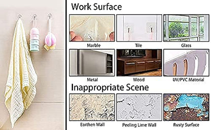 MAPPERZ Self Adhesive Wall Hooks/Heavy Duty Sticky Hooks for Hanging/Waterproof Transparent Adhesive Hooks