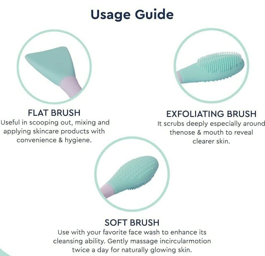 MAPPERZ Silicone Face Brush for Applying Face Packs/Facial Cleansing Brush/Handheld Face Wash Brush for Pore Cleansing, Gentle Exfoliating/Removing Blackhead Brush