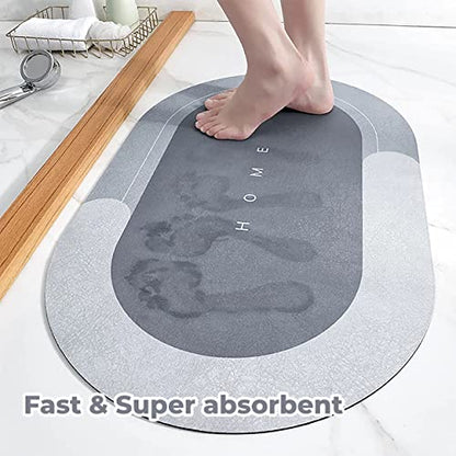 MAPPERZ Round Shower Mat Super Soft Water Absorbent, Feet Textured Grip Anti-Slip Standing Up Shower Mat Bath Mat- (, Multicolor)