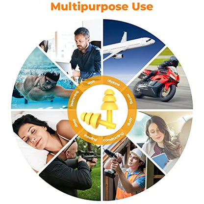 MAPPERZ Soft Silicone Noise Reduction Ear Plugs for Sleeping, Meditation, Swimming Adult and Child Reusable For Travel – ( Pair, Multicolor)