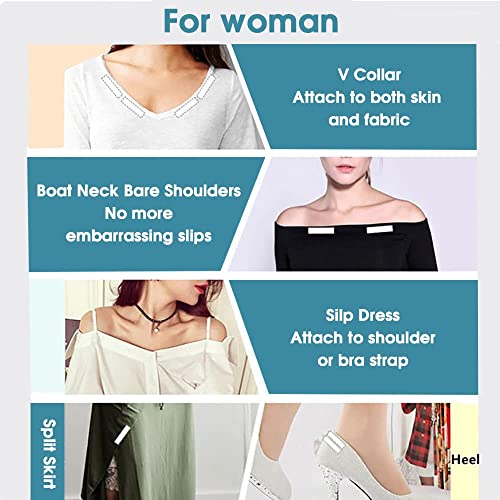 MAPPERZ Double Sided Magic Stickers Tape, One-off Body Clothing, Bra Strip Tape, Clothes Dress, Bra Skin, Bikini, Tape For Shirt Gap, fashion dressing Tape, Transparent Color, Pack Of 2(72 Tapes)