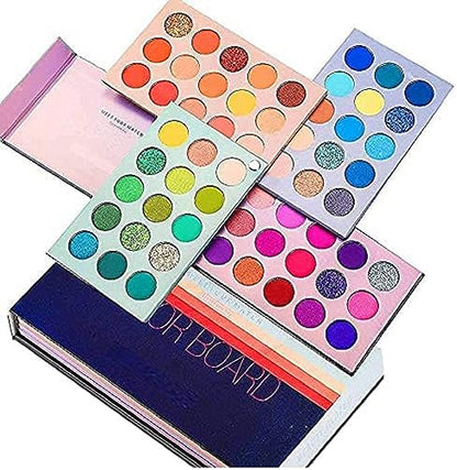 MAPPERZ Color Board Eyeshadow Palette Eye Shadow Makeup Highlighters Kit High Pigmented Professional Make up Matte and Shimmer Shades (60 Colors)