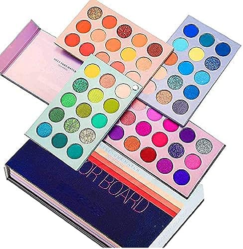 MAPPERZ Color Board Eyeshadow Palette Eye Shadow Makeup Highlighters Kit High Pigmented Professional Make up Matte and Shimmer Shades (60 Colors)