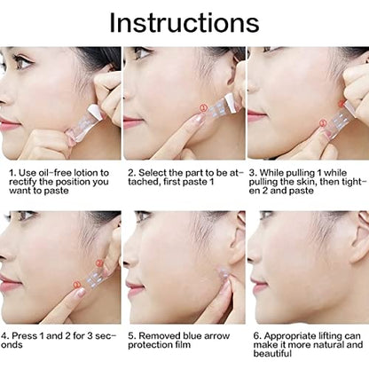 MAPPERZ Face Lift Tape Instant Face Lifting Sticker Invisible Waterproof Elasticity Wrinkle Lift Patches Makeup Face Lift Tools for Instant Face, Neck Lift, Reduce Double Chin - 40 PCS