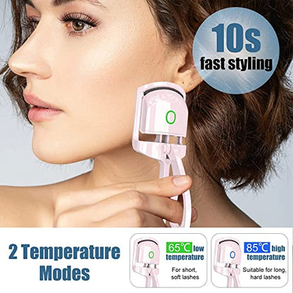 Mapperz Pvc Electric Eyelash Curler Long Lasting Heated Rechargeable Electric Eyelash Curler For Natural Lashes Handheld Eyelash Heated Curler(Random)