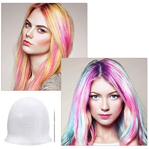 MAPPERZ Silicone Hair Dye Cap/Reusable Multicolor Hair Dyeing Hair Colour Cap with Hooks/ Home Salon for Women Men Girls Dyeing Hair