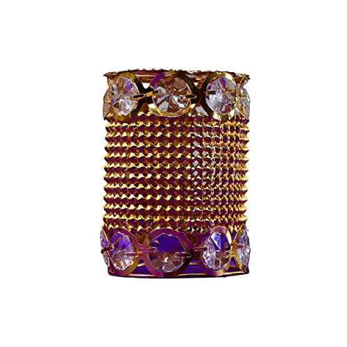 MAPPERZ Golden Metal Hanging Jhoomer Lantern Light, Small Antique LED String Series Fairy Lamp for Home, Balcony, Bedroom, Diwali, Festival Decoration Indian, 200Cm Length, in-Outdoor, PC-1