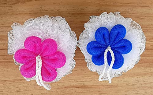 MAPPERZ Bathing Round Loofah for Men and Women/ Bath Loofah Sponge Scrubber Exfoliator for High Lather Cleansing (Random Colors)