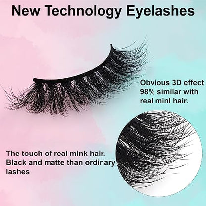 MAPPERZ False Eyelashes, Full Bouncy Volume & Curl, Crisscross Pattern, Cruelty Free, Soft Natural Look Reusable and contact lens friendly Fake Ele lashes, 3 Pairs