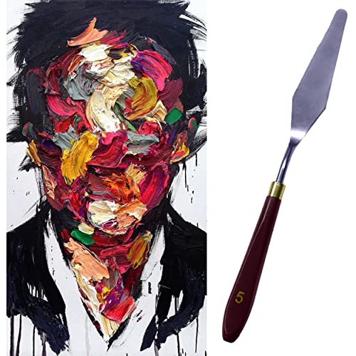 MAPPERZ Stainless Steel Artists Palette Knife Spatula Palette Knife Painting Mixing Scraper Thin and Flexible Art Tools for Oil Painting Acrylic Mixing (Palette Knife, No 5), Pack OF 1