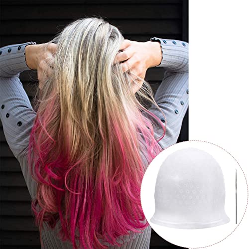 MAPPERZ Silicone Hair Dye Cap/Reusable Multicolor Hair Dyeing Hair Colour Cap with Hooks/ Home Salon for Women Men Girls Dyeing Hair
