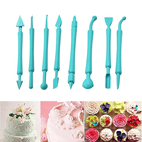 MAPPERZ Cake Decorating Modelling Sculpting Tool Kit Set/ 16 Different Shapes Exclusive Modeling Set for Fondant Gum Paste Sugar Craft and Cake Decoration Clay - Blue