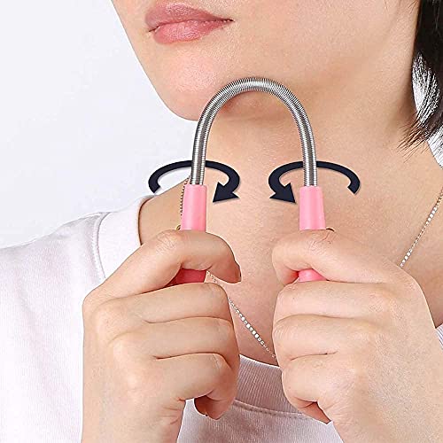 MAPPERZ Women's Face Hair Removal Spring Epilator Face Threading Natural Beauty Tool Stick/Upper Lip Cheek Chin Moustache Sideburns Neck Beauty Tool (Pack 2)
