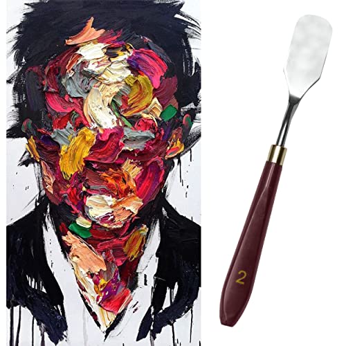 MAPPERZ Stainless Steel Artists Palette Knife Spatula Palette Knife Painting Mixing Scraper Thin and Flexible Art Tools for Oil Painting Acrylic Mixing (Scrapping Knife, No 2), Pack OF 1