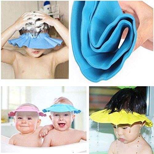 MAPPERZ Baby Bathing Adjustable Shower Cap for Eye and Ear Protection (Pack of 2) (Multicolor)