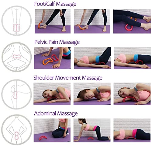 MAPPERZ Yoga Ring, Yoga Circle Stretch Ring Fascia Massage Workout Pilates, Ring Fitness Home Gym Accessories - 23x12 Cm