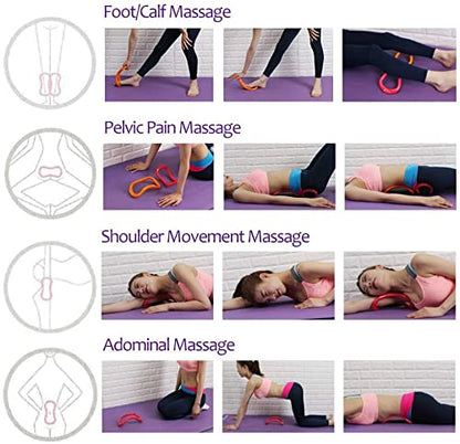 MAPPERZ Yoga Ring, Yoga Circle Stretch Ring Fascia Massage Workout Pilates, Ring Fitness Home Gym Accessories - 23x12 Cm