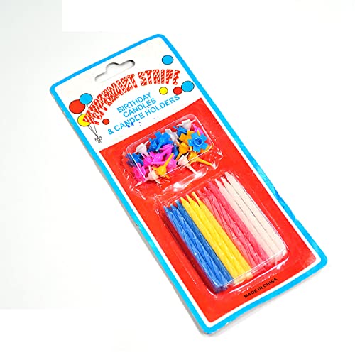 MAPPERZ Mulricolor Birthday Candles Candles with Holders Cake Cupcake Candles for Wedding, Birthday, Baby Shower Kids, Party Supplies ,Cake Decoration