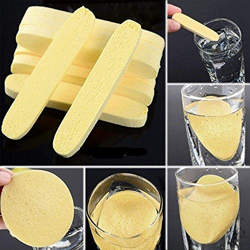 Mapperz Facial Cleaning Wash Puff Sponge Stick Face Cleansing Pad Sponge For Face Cleaning - Pack of 12, Multicolor