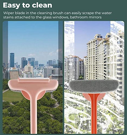 MAPPERZ Window Screen Cleaning 2 in 1 Multifunctional Screen Mesh Cleaner Squeegee Brush, Window Track Or Seal Cleaning Tools.