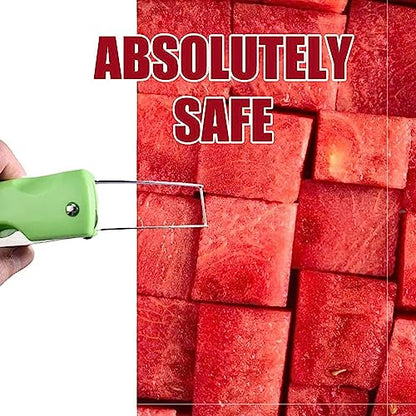 MAPPERZ Watermelon Slicer Cutter Knife with Melon Baller Scoop Set, Fruit Scooper Seed Remover Watermelon Knife for Ice Cream Melon, Dig Pulp Separator Fruit Slice, Random Color, 1 Set