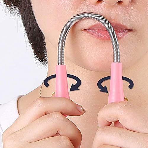 MAPPERZ Women's Face Hair Removal Spring Epilator Face Threading Natural Beauty Tool Stick/Upper Lip Cheek Chin Moustache Sideburns Neck Beauty Tool (Pack 2)