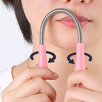 MAPPERZ Women's Face Hair Removal Spring Epilator Face Threading Natural Beauty Tool Stick/Upper Lip Cheek Chin Moustache Sideburns Neck Beauty Tool (Pack 2)