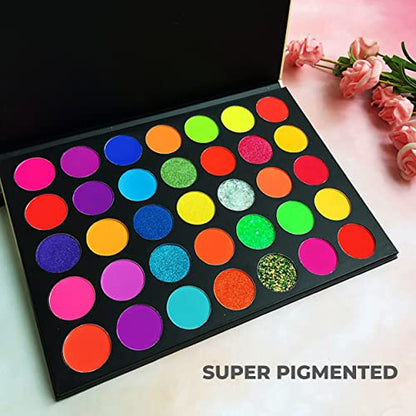 MAPPERZ Professional 35 Colors Mattes And Shimmers High Pigmented Eye Shadow Palette, Multicolor