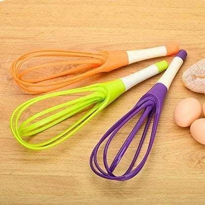 Mapperz Magic Foldable Plastic Whisk Beater Hand Blender Mixer Froth Whisker Latte Maker for Milk Coffee Egg Beater Juicer | Whisk 2-in-1 Rotating Silicone Whisk