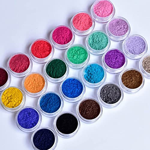 MAPPERZ 24 Jars Fine Glitter Set, 100 Fake False White Nails Artificial Fingernail Acrylic Tips, 24 Color Art and Craft Glitter, Eyeshadow, Nail Art Pigment Glitter, Combo Of 24 Glitter & 100 Pc Nails